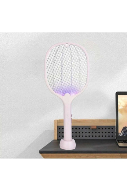 PREMİUM  Şarjlı Elektrikli Sinek, Sivrisinek ve Böcek Öldürücü Raket | Mor Işıklı, dekoratif, Taşınabilir, Güvenli Kullanım
