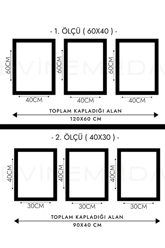 PREMİUM 3 LÜ SET ÇİÇEKLER AYNA PLEKSİ ÇERÇEVELİ PREMİUM TABLO 40*60 CM MDF DEKORATİF SANATSAL TABLO