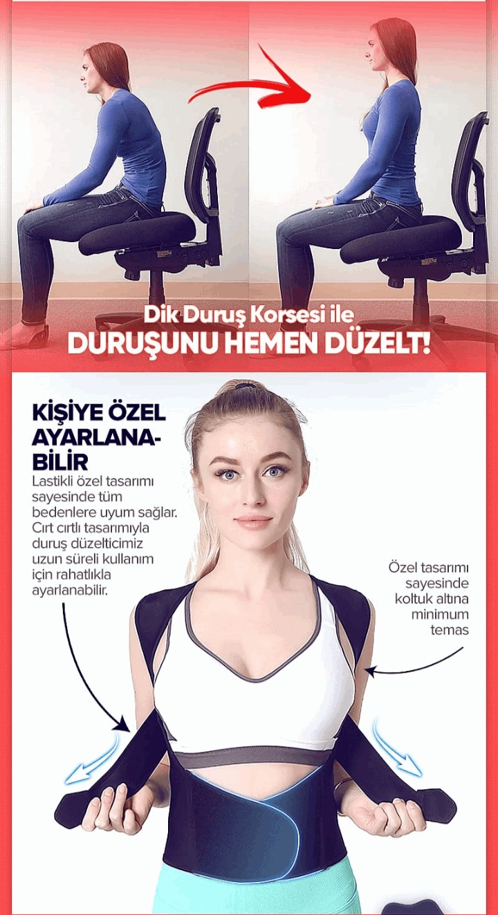 Dik Duruş Korsesi – Kamburluk Önleyici Sırt ve Omuz Düzeltici Aparat Kadın-Erkek Ortopedik Duruş Korsesi | Kifoz Önleyici Sırt Desteği
